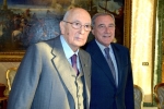 Il Presidente Giorgio Napolitano con il Presidente del Senato Pietro Grasso