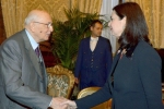 Il Presidente Giorgio Napolitano con il Presidente della Camera dei deputati Laura Boldrini 