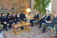 Incontro del Presidente Giorgio Napolitano con Don Maurizio Patriciello e una delegazione dell'associazione "Noi genitori di tutti"