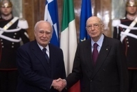 Incontro del Presidente Giorgio Napolitano con il Presidente della Repubblica Ellenica Karolos Papoulias, inaugurazione della mostra e concerto.