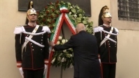 L'omaggio del Presidente Napolitano in via Caetani, luogo del ritrovamento del corpo dell'On. Moro