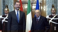 Incontro del Presidente della Repubblica Giorgio Napolitano con il Re Felipe VI e la Regina Letizia di Spagna in visita ufficiale in Italia