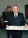 Visita in Bosnia-Erzegovina - Il Presidente Ciampi a colazione nella Caserma Tito durante la visita al Contingente italiano.