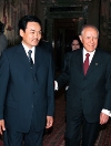 Il Presidente Ciampi con il Presidente della Mongolia Natsaguiin Bagabandi.