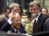 Il Presidente Ciampi con il Rettore Prof. Volker Bigl all'uscita dell'Università di Lipsia.