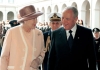 S.M. la Regina Elisabetta II  con il Presidente della Repubblica Carlo Azeglio Ciampi durante l'arrivo al Quirinale.