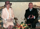 S.M. La Regina Elisabetta II con il Presidente della Repubblica Carlo Azeglio Ciampi durante i colloqui al Quirinale.