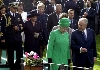 S.M. la Regina Elisabetta II e il Presidente Ciampi con la moglie Franca Pilla e il Principe Filippo al loro arrivo a Piazza di Siena in occasione del Carosello del Gruppo Squadrone Carabinieri a Cavallo.