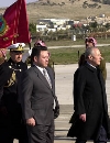 Il Presidente Ciampi con LL.MM. il Re Abdullah II di Giordania durante la cerimonia di benvenuto.