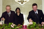 Il Presidente Ciampi con il Re Abdullah al pranzo ufficiale.