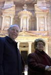 Il Presidente Ciampi e la moglie Franca in visita alla città di Petra.