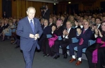 Il Presidente Ciampi poco prima del suo intervento a Palazzo Gazzoli, sede della Pinacoteca comunale, alle Autorità istituzionali, politiche, civili e militari cittadine.