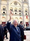 Il Presidente Ciampi al suo arrivo all'Acropolium per l'inaugurazione della Mostra del desing italiano.