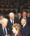 Il Presidente Ciampi con la moglie Franca, il Sen.Gianni Agnelli ed il Presidente del Museo Nazionale del Risorgimento Italiano Franzo Grande Stevenz in visita nell'Aula del Parlamento Subalpino.