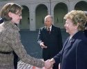 L'incontro tra la Signora Franca Pilla Ciampi e Asma Akhras, moglie del Presidente della Repubblica Araba Siriana Bashar Al-Assad, al suo arrivo al Quirinale.