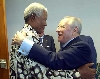 Il cordiale incontro del Presidente Ciampi con l'ex Presidente Sudafricano Nelson Mandela.