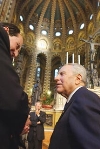 Il Presidente Ciampi all'interno della Basilica di S. Antonio, durante la visita alla città di Padova