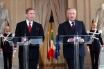 I Presidenti della Repubblica Italiana e Ceca,Carlo Azeglio Ciampi e Vaclav Havel,durante l'incontro con la stampa al termine dell'incontro al Quirinale