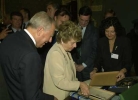 Il Presidente Ciampi con la moglie Franca nella Sala Accademia di Palazzo Ducale. 