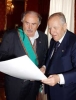 Il Presidente Ciampi con Tonino Guerra,poeta e sceneggiatore, dopo averlo insignito dell'Onorificenza di Cavaliere di Gran Croce  al Merito della Repubblica Italiana