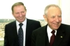 Il Presidente Ciampi con Leonid Kuchma, Presidente della Repubblica di Ucraina, al Quirinale, poco prima della colazione in onore dell'illustre ospite