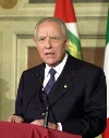Il Presidente Ciampi durante il suo intervento alla Sala del Mappamondo.