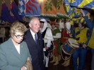 Il Presidente Ciampi in compagnia della moglie Franca al suo arrivo in Piazza del Campo.