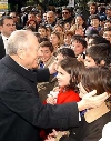 Il Presidente Ciampi al suo arrivo ad Agrigento