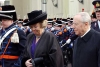 Il Presidente Ciampi con Sua Maest&#224; la Regina Beatrice al suo arrivo al Palazzo Reale