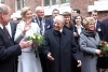 Il Presidente Ciampi la moglie Franca e S.A.R. la Principessa Maxima al loro arrivo all'Universit&#224; di Leiden