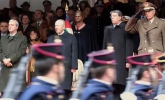 Il Presidente Ciampi con il Ministro della Difesa Antonio Martino,Carlo Giovanardi Ministro per i Rapporti con il Parlamento e Il Gen. Rolando Mosca Moschini Capo di S.M. della Difesa durante la cerimonia di giuramento degli Allievi