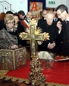 Il Presidente Ciampi con la moglie Franca in visita al Museo Diocesano della Citt&#224; assistito dal Sovrintendente Filippo Trevisani