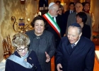 Il Presidente Ciampi con la moglie Franca visita il Museo della Sinagoga della cittadina piemontese.