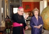 La Signora Franca Pilla Ciampi con Monsignor Loris Capovilla, visita il Museo Storico di Papa Giovanni XXIII a Sotto il Monte.