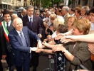 Il Presidente Ciampi al suo arrivo in citt&#224;.