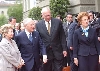 Il Presidente Ciampi con la moglie Franca e il Presidente della Confederazione Elvetica Pascal Couchepin e la signora Brigitte al suo arrivo in Piazza Federale.