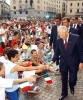 Il Presidente Ciampi al suo arrivo in Piazza Garibaldi.