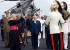 Un momento della cerimonia di commemorazione dell'affondamento della Corazzata "Roma" a bordo della Nave San Giorgio alla presenza del Presidente Ciampi.