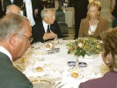 Il Presidente Ciampi con la moglie Franca durante la colazione offerta in loro onore dalle LL.M. il Re Alberto II e la Regina Paola del Belgio al Castello di Laeken.