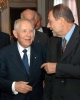 Il Presidente Ciampi con Javier Solana, Segretario Generale del Consiglio dell'Unione ed Alto Rappresentante al termine dell'incontro all'Ambasciata Italiana