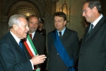 Il Presidente della Repubblica con il Sindaco Ermano De Col, il Presidente della Provincia Oscar De Bona ed il Presidente della Regione Giancarlo Galan durante l'incontro in Prefettura