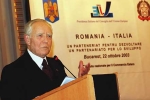 Il Presidente Ciampi durante il suo intervento al Forum economico italo -rumeno.