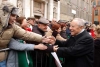 Il Presidente Ciampi con la moglie Franca all'arrivo a Piazza Prampolini