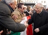 Il Presidente Ciampi al suo arrivo in Piazza Duomo.