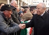 Il Presidente Ciampi al suo arrivo in Piazza Duomo.