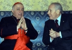 Il Presidente Ciampi a colloquio con il Cardinale Dionigi Tettamanzi, in occasione dell'incontro in Prefettura.