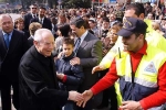 Il Presidente Ciampi al suo arrivo stamane in Piazza Alcide De Gasperi