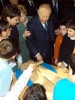 Il Presidente Ciampi con la moglie Franca durante la visita alla mostra &quot;Alla scoperta del Festival delle Scienze&quot;.