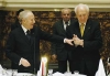 Il Presidente Ciampi con il Presidente della Repubblica Ungherese Ferenc Madl al termine del suo intervento al pranzo di Stato al Palazzo Presidenziale.