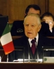 Il Presidente Ciampi durante il suo intervento al Parlamento lettone.